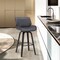Armen Living Tyler 30" Bar Height Swivel Gray Faux Leather and Black Wood Bar Stool LCTYBAGRBL30 - alternate 9